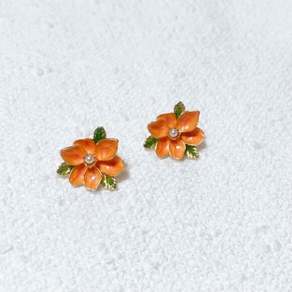 flower earrings M219 - Picture 2 of 4